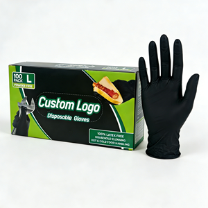Brillink Black Disposable Nitrile Gloves Powder-Free Latex-Free