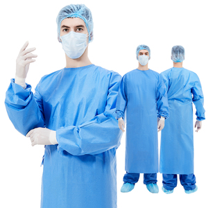 Haixin Health Hospital Uniforms PP PE Gowns Doctor Coat Disposable Non Woven Medical Surgical Gown