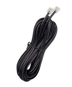 6P4C Black Telephone Extension Cord Cable Line Wire