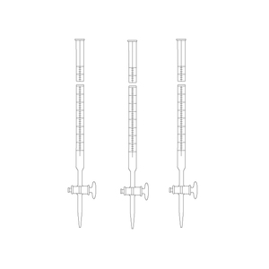 1645 Burette With Blue Line On Milk White Background