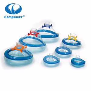 Single Use Medical PVC Anesthesia Mask with Valve Disposable Oxygen Face Mask with Flexible PVC & Ergonomic Air Cushion Design
