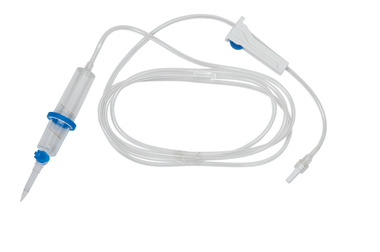 IV Set with Air Stop Hydrophobic Filter