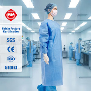 SMS 45g Sterile Medical Surgical Apron Gown Disposable Reinforced Isolation Gown